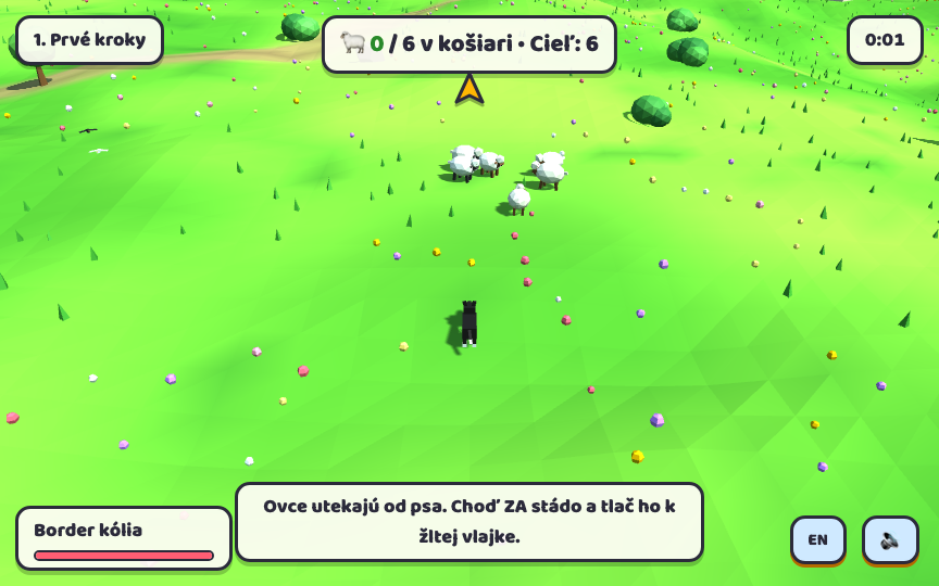 Gameplay screenshot hry BAA vygenerovanej modelom Claude Fable 5.1