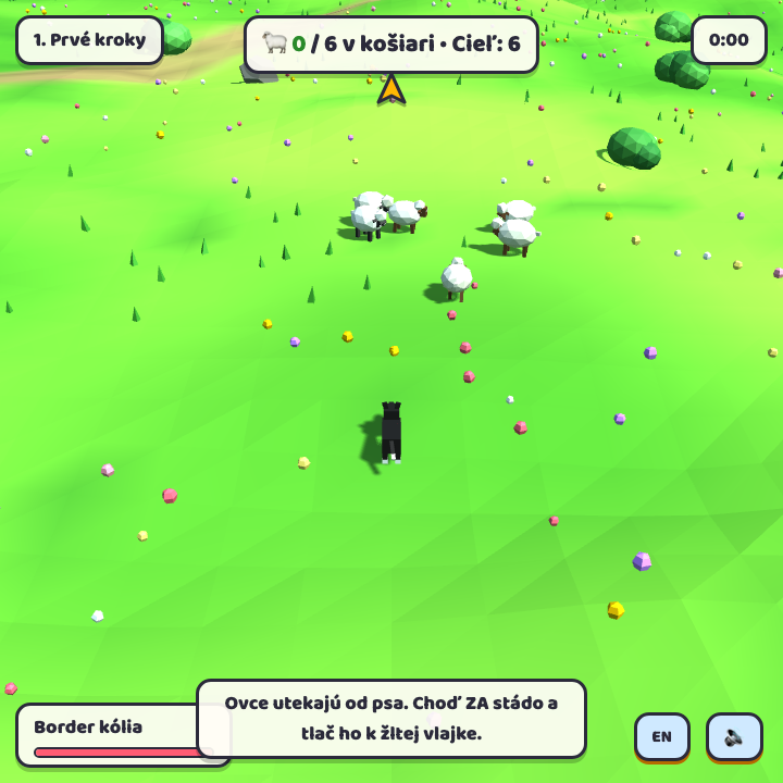 Gameplay screenshot hry BAA vygenerovanej modelom Claude Fable 5.1