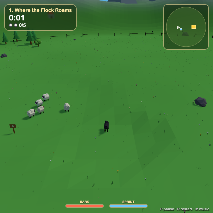 Gameplay screenshot hry BAA vygenerovanej modelom Qwen 3.8 Flash Q2